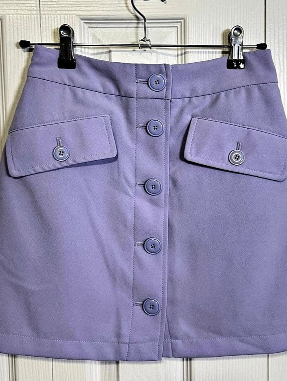 Aritzia Little Moon Lavender Button Front Mini Skirt Size 2